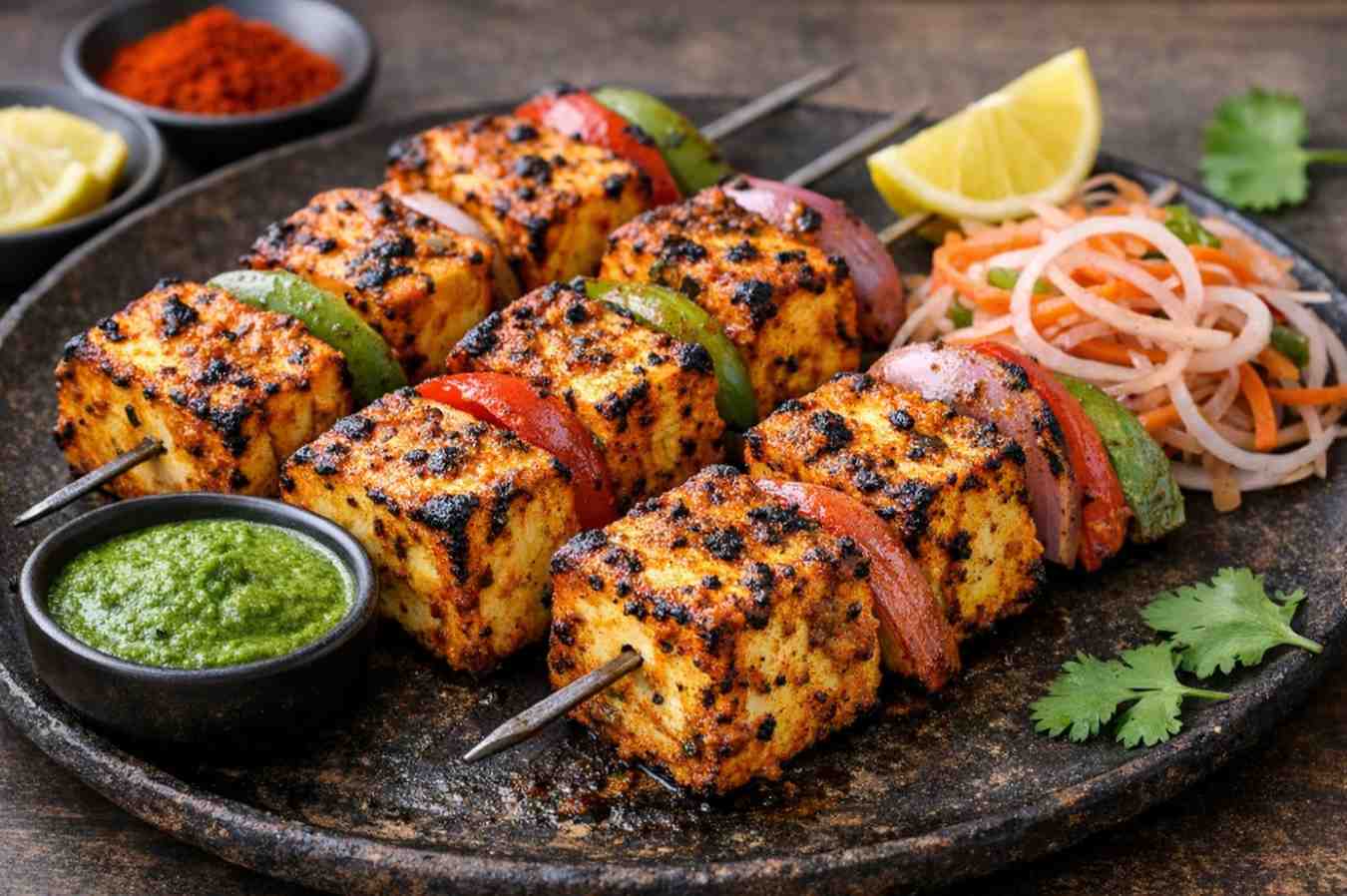Chicken tikka - boneless chicken chunks marinated and grilled in tandoor