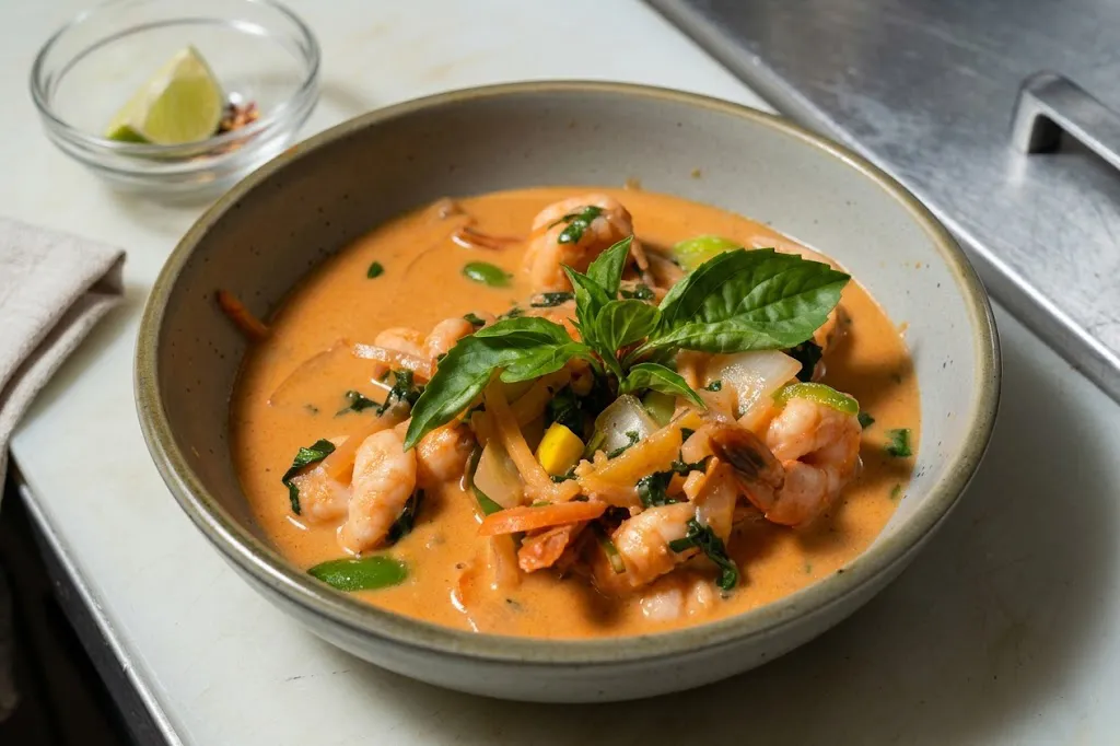 Fully stocked bar counter with contemporary bar stools